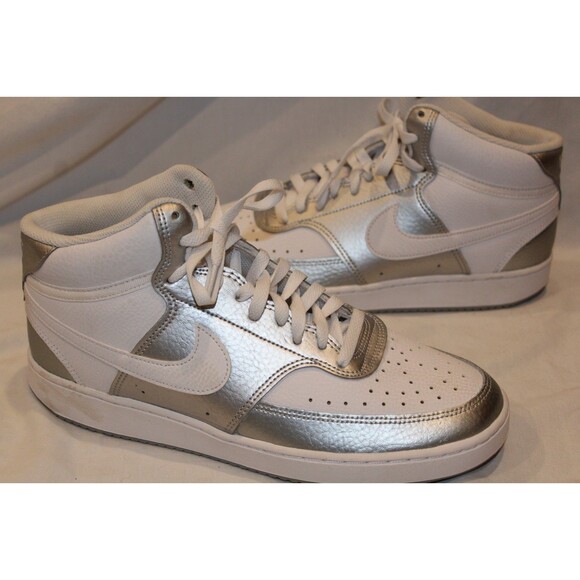 Nike Court Vision Mid Men\'s Basketball Shoes WHITE SILVER NWOB SZ 11 main image 6